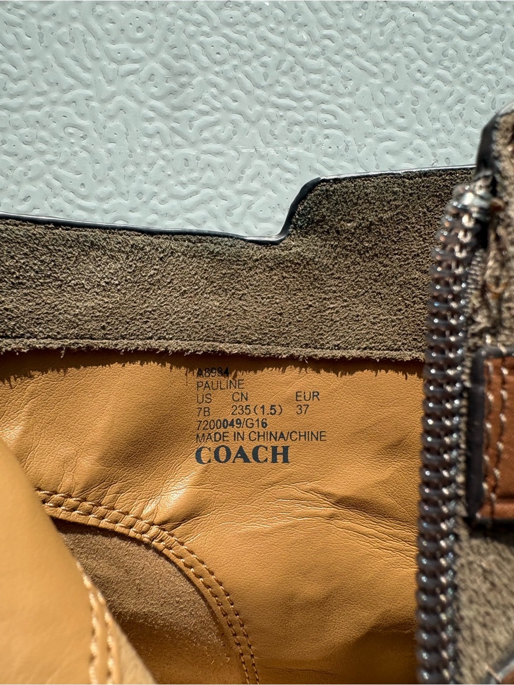 Coach Suede Ankle Boots with Buckle Strap - Taupe - Picture 8 of 11
